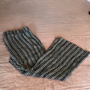 Black/white striped palazzo pants